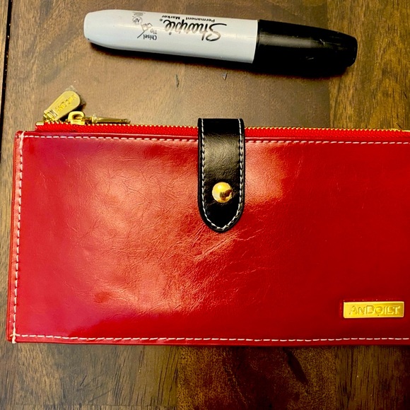 AnDoilt Handbags - AnDoilt Red Wallet with Black Accent